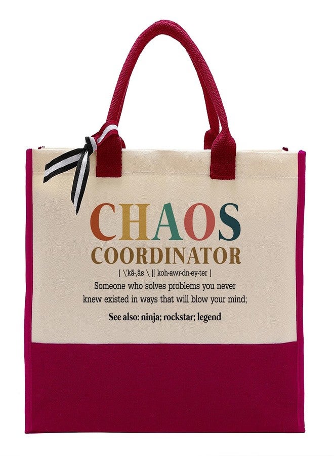 EDCTO Canvas Tote Bag, Cotton Canvas Tote Bag, Chaos Coordinator Bag, Gifts for Boss Lady/Friend/Coworker/Teacher, Mom Birthday Gift, Canvas Tote Bags for Women, Womens Weekend Bag, Canvas Beach Bag A - Image 1